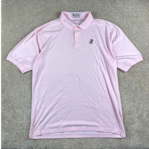 Vintage 90s Disney Fashions Mickey Mouse Pink‎ Polo Shirt Made in USA Retro